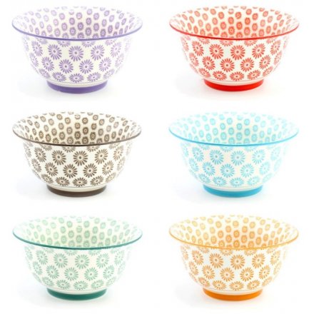 Colourful Flower Assorted Bowls 