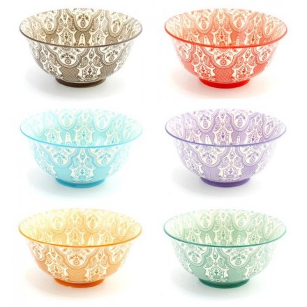 Medium Colourful Flower Assorted Bowls 