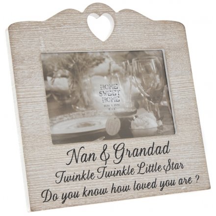 Rustic Wooden Sentiments Frame - Nan & Grandad