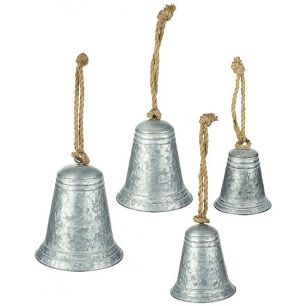 Rustic Metal Bells, Set of 4