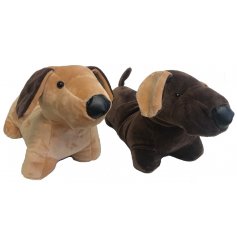 A charming assortment of coloured dachshund design doorstops made from plush, soft to touch fabric. 