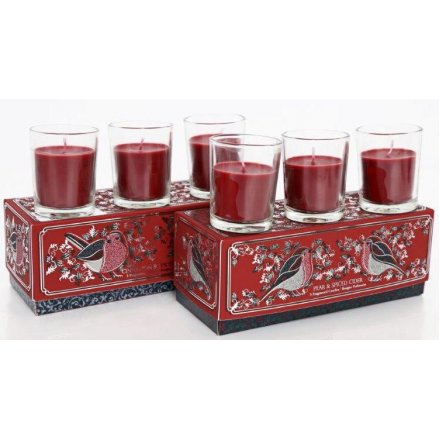 Traditional Red Robin Scented Candle Sets, 2ass