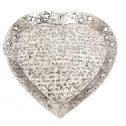 Rustic Luxe Silver Star Candle Plate 