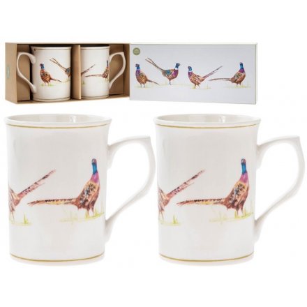 Set of 2 Pheasant Mugs 