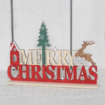 Merry Christmas Wooden Sign