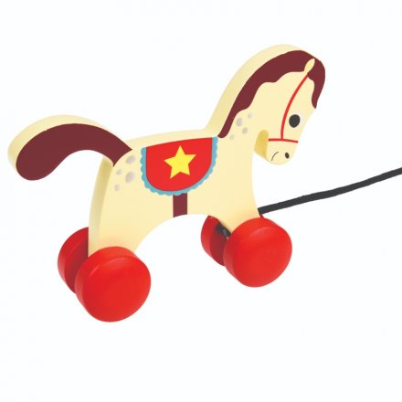 Enjoy all the fun of the circus at home with this retro style pull along circus horse.