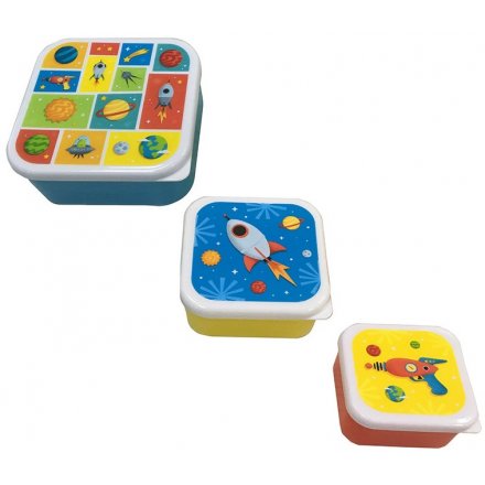 Set Of 3 Lunch Boxes, Space, 11.5 x 5.5 cm
