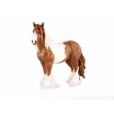 Brown and White Gypsy Cob Figure Small