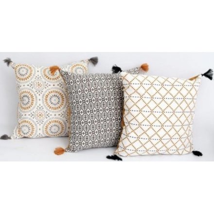 Set with a trendy Yellow and Grey tone, this mix of decorative cushions will be sure to tie in with any themed home spac