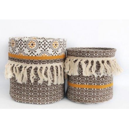 Decorative Tassel Set of Baskets 