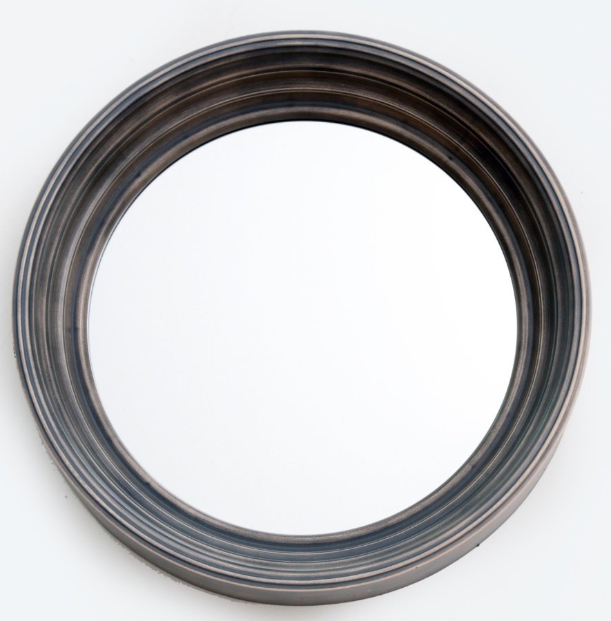MI0856 / Grey Round Mirror, 41cm 43971 Interior Decor / Photo