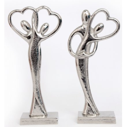 Silver Luxe Entwined Couple Figures 