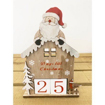 Count Down Wooden House Calendar 
