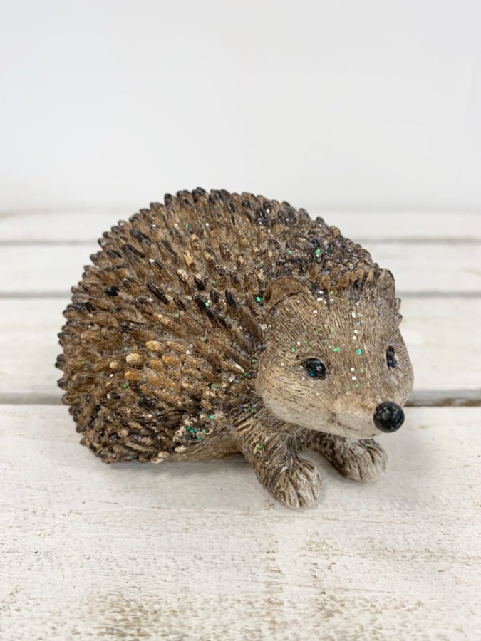 Sparkly Resin Hedgehog, 11cm 44133 Christmas / Ornaments Rosefields