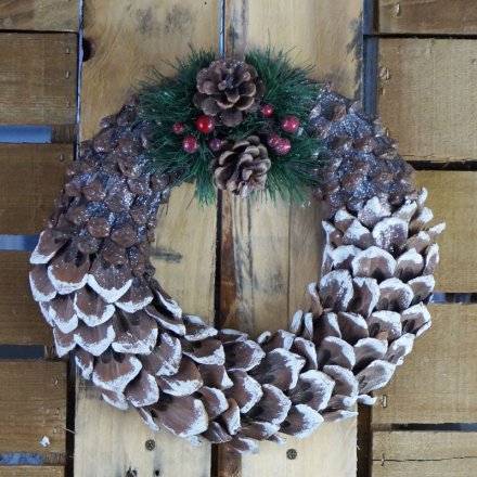 Large Pinecone Decal Wreath 