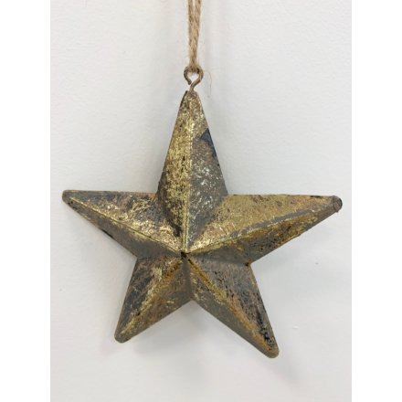 Antique Gold Hanging Star 