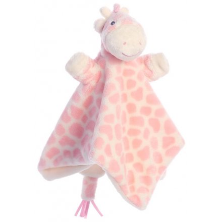 Gigi Giraffe Finger Puppet Blankie - Pink