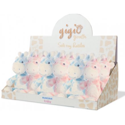 A sweet little assortment of pretty pink and baby blue toned soft toy rattles, perfect for new born babies