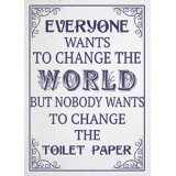  A comical metal sign featuring a text quote and print 