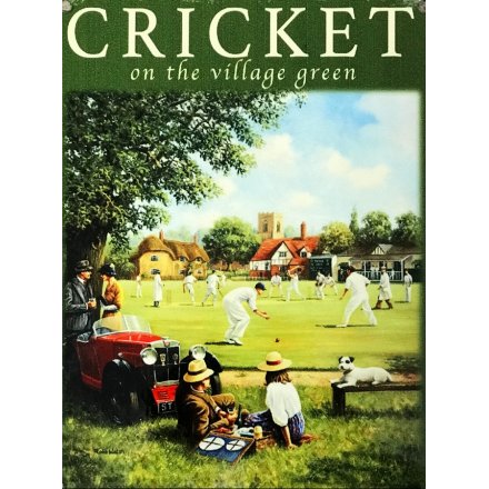 Cricket on the village green Metal Sign 