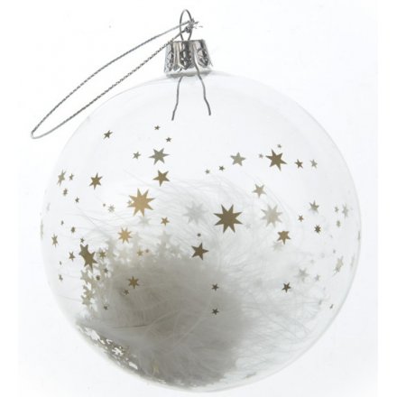 Feather & Star Glass Bauble 