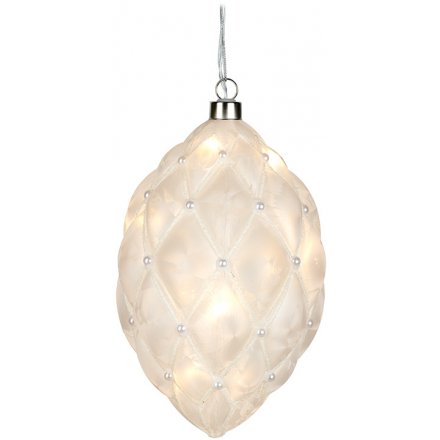 Hanging LED Frosted Bauble, 20cm 