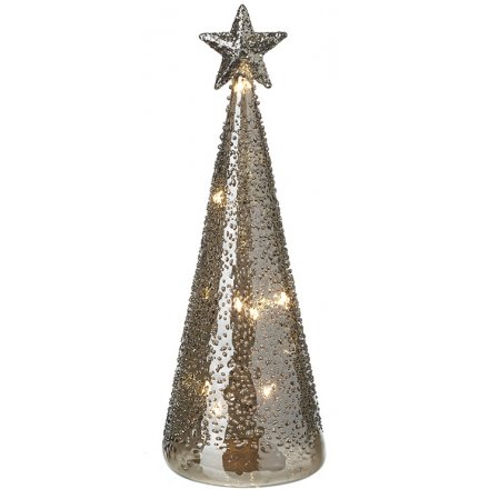 Silver LED Christmas Tree, Medium