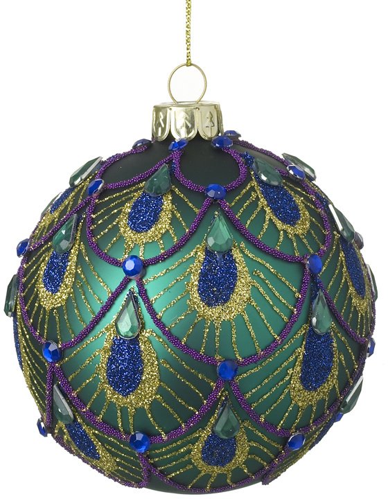 Gemstone Peacock Bauble Christmas Decorations Baubles Noël And Co 1636