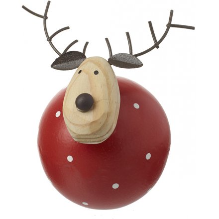 Red Polka Dot Reindeer 9.5cm