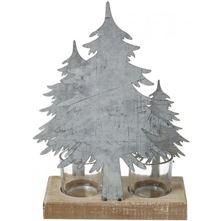 FFX1572 / Rustic Metal Tree Candle Holder | 44326 | Christmas / Candles ...