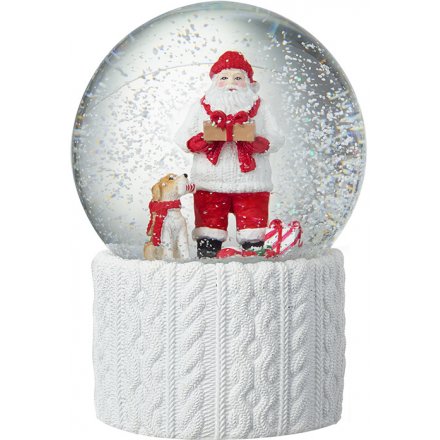 Santa & Dog Snow Globe 