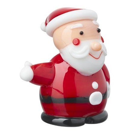 Coloured Santa Glass Figure 