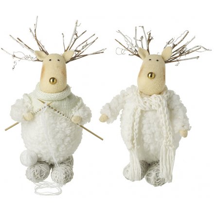 Woolly Reindeer Ornaments, 2a 19cm