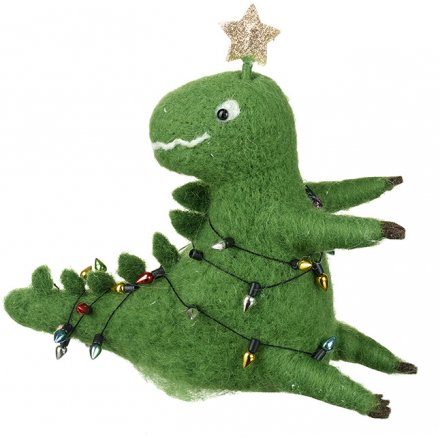 Woollen Christmas Dinosaur 
