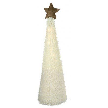 Standing Faux Fur LED Tree 