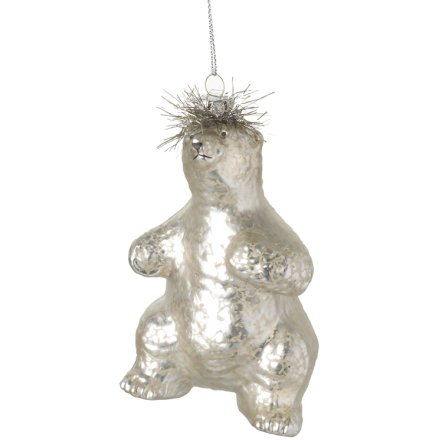 Vintage Polar Bear Decoration 12cm