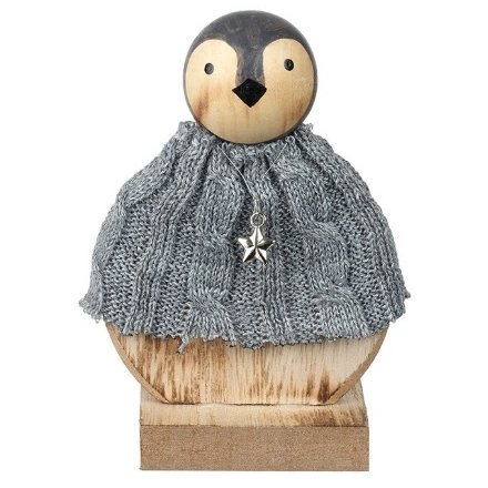 Round Penguin In Knitted Jumper 