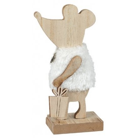 Natural Wooden Standing Mouse 