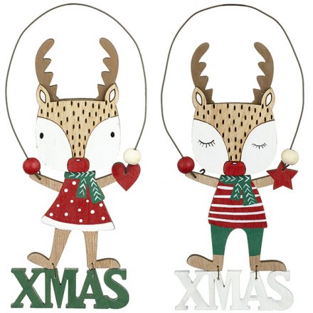 Hanging Nordic Reindeer Decorations 17cm