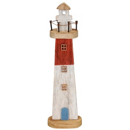 Distressed Wooden Light House, Small 