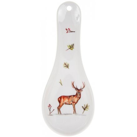 Illustrated Winter Stags Spoon Rest 