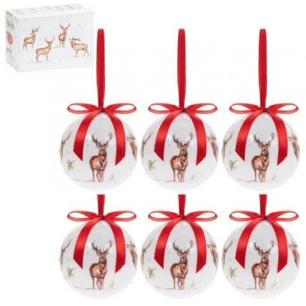 Winter Stags Set of Baubles