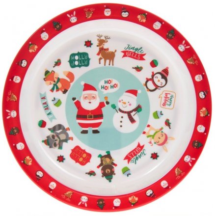 Character Print Christmas Plate