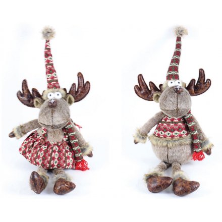 Nordic Sitting Reindeer Decorations