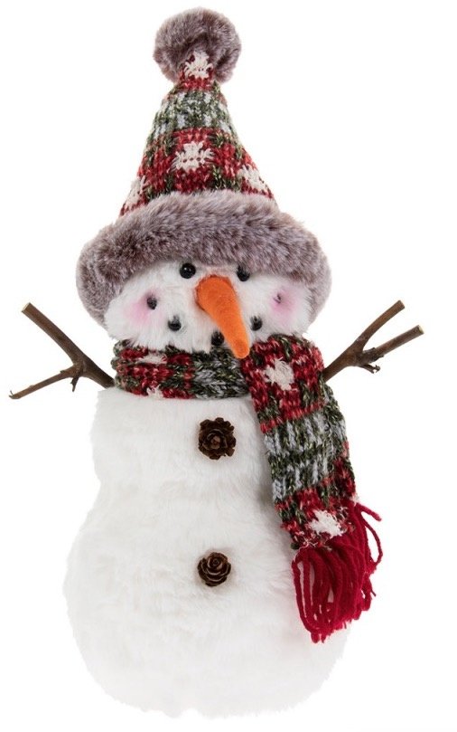 Lp51311   Fabric Standing Snowman 32cm 