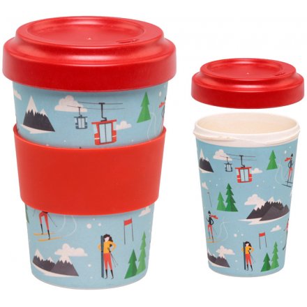  Bring a festive winter feel to your morning coffee with this colourful Eco Friendly Bamboo Travel Mug 