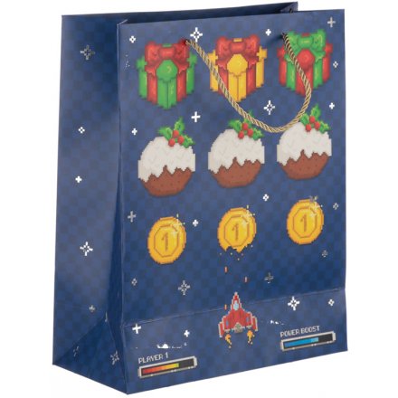 Retro Game Christmas Gift Bag, Large