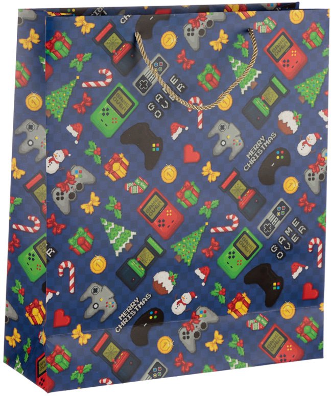 Retro Game Christmas Gift Bag, Extra Large | | Christmas Decorations