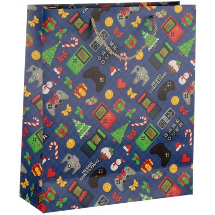 Retro Game Christmas Gift Bag, Extra Large