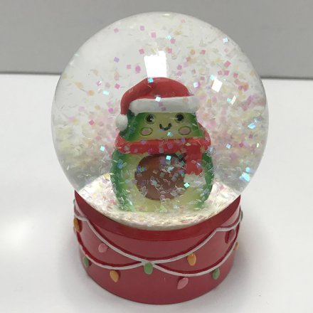 Festive Avocado Snow Globe 